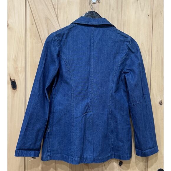 Vintage Denim Blazer Jacket Size 10 Button Down Jacket NOS - Picture 10 of 11